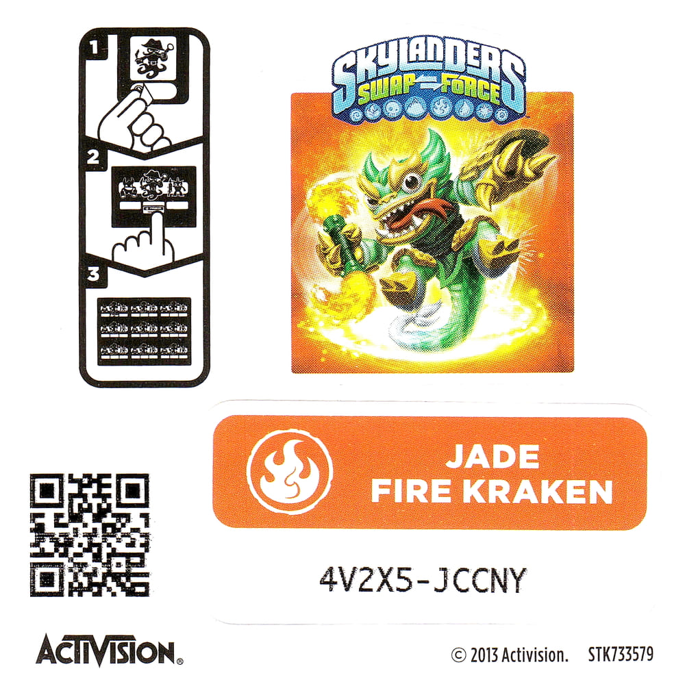 Skylanders Swap Force Jade Fire Kraken Aufkleber