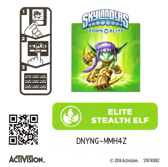 Skylanders Eons Elite Stealth Elf Aufkleber
