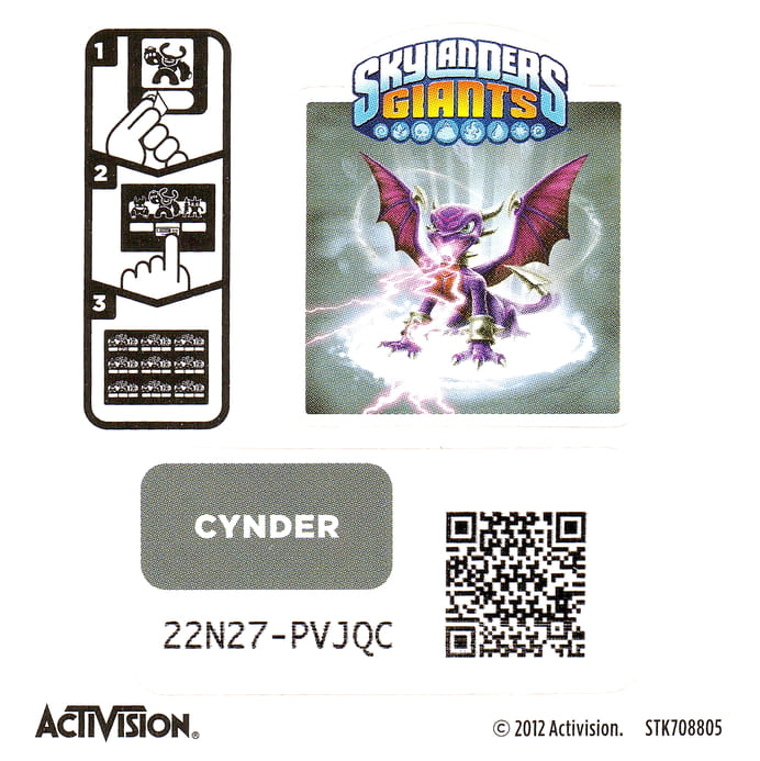Skylanders Giants Cynder Aufkleber