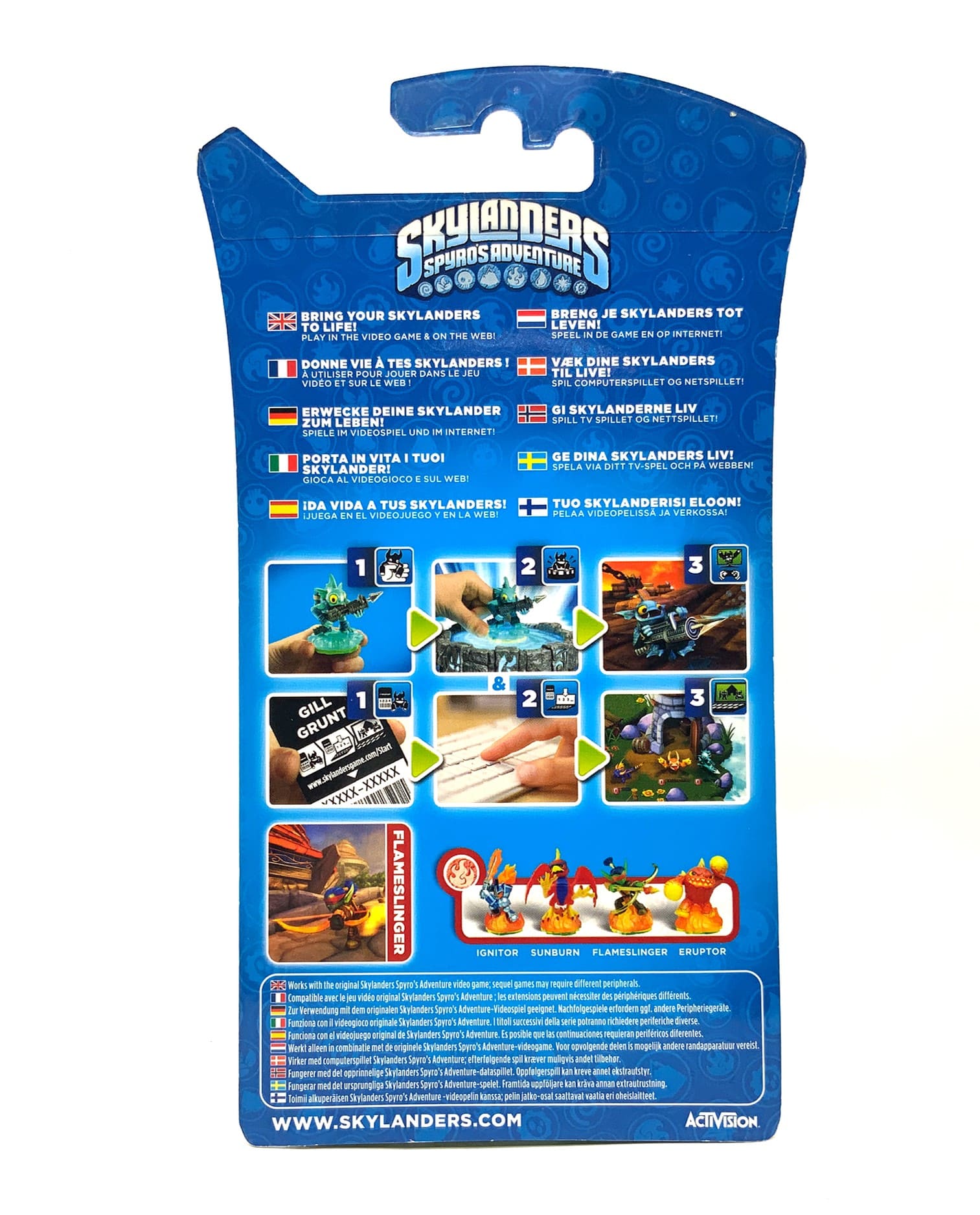 Skylanders Spyros Adventure Gold Flameslinger Chase Variante in OVP (geklebt)
