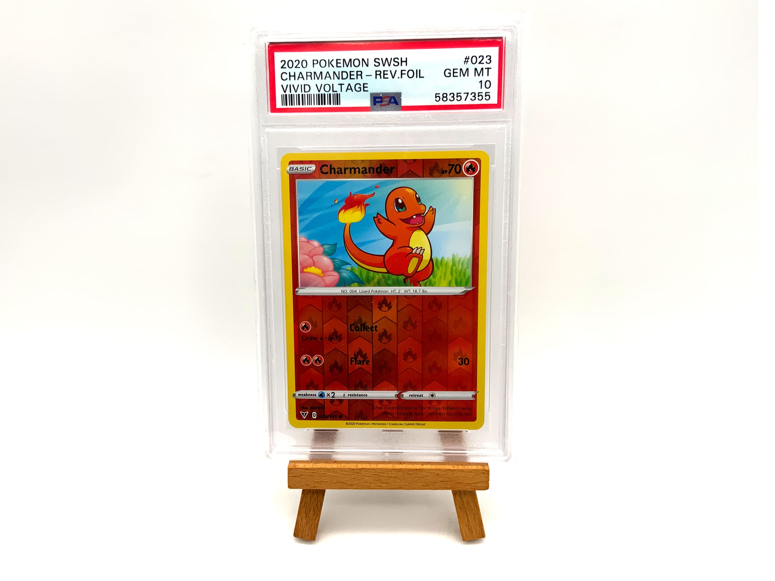 Pokémon Charmander #023 PSA10 GEM MT Rev. Foil Vivid Voltage (englisch)