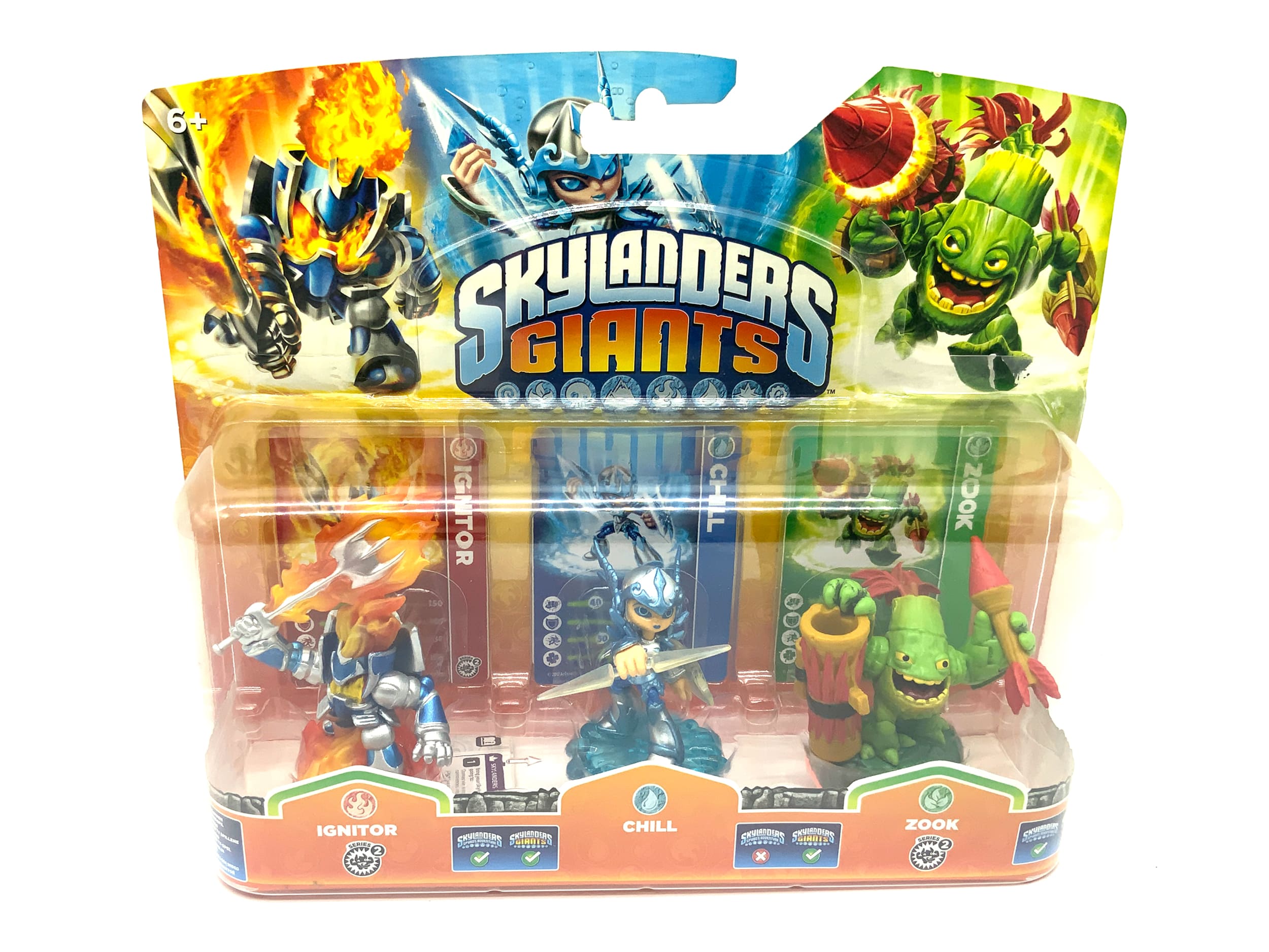 Skylanders Giants Triple Pack Ignitor + Chill + Zook in OVP
