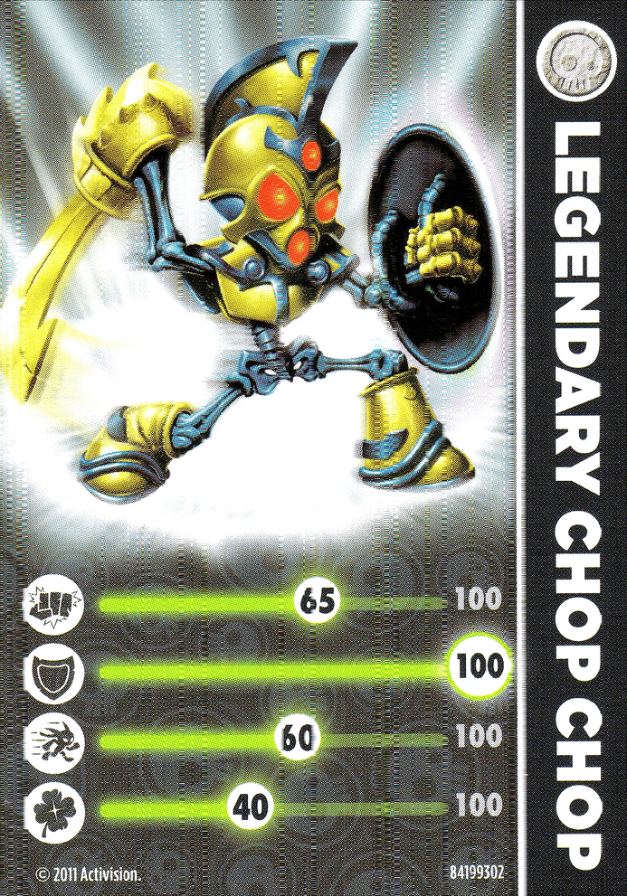 Skylanders Spyros Adventure Legendary Chop Chop Karte