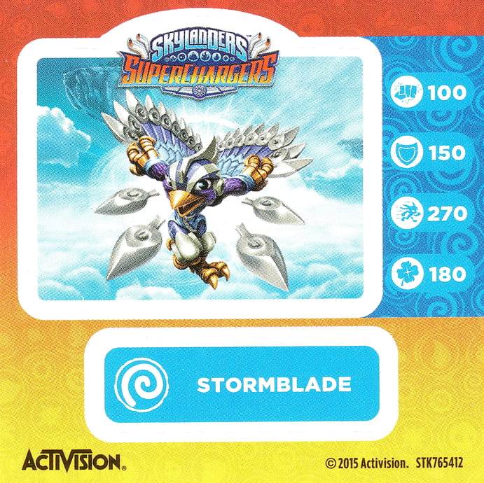 Skylanders Superchargers Stormblade Aufkleber