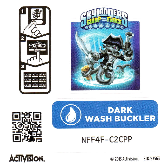 Skylanders Swap Force Dark Wash Buckler Aufkleber