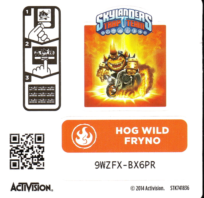 Skylanders Trap Team Hog wild Fryno Aufkleber