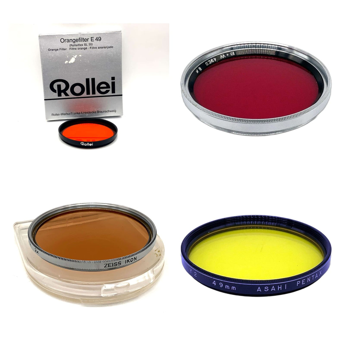 Farbfilter 49mm Auswahl Gelb Gelbgrün Grün Orange Rot Blau Filter Schwarzweiß