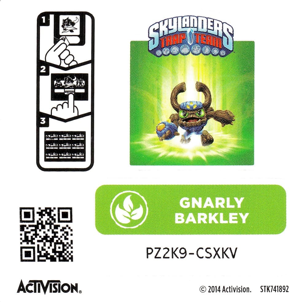 Skylanders Trap Team Gnarly Barkley Aufkleber