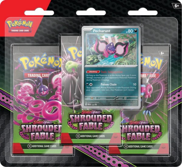 Pokémon Scarlet &amp; Violet Shrouded Fable 3 Pack Blister Pecharunt (English)