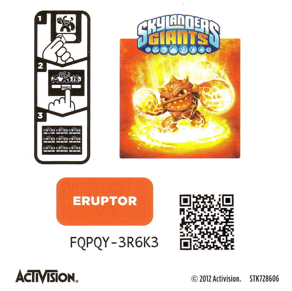 Skylanders Giants Eruptor Aufkleber