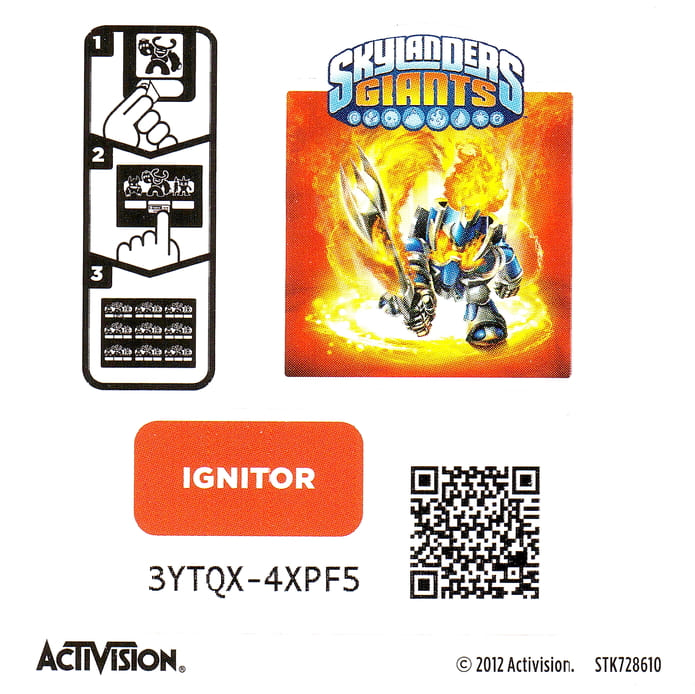 Skylanders Giants Ignitor Aufkleber