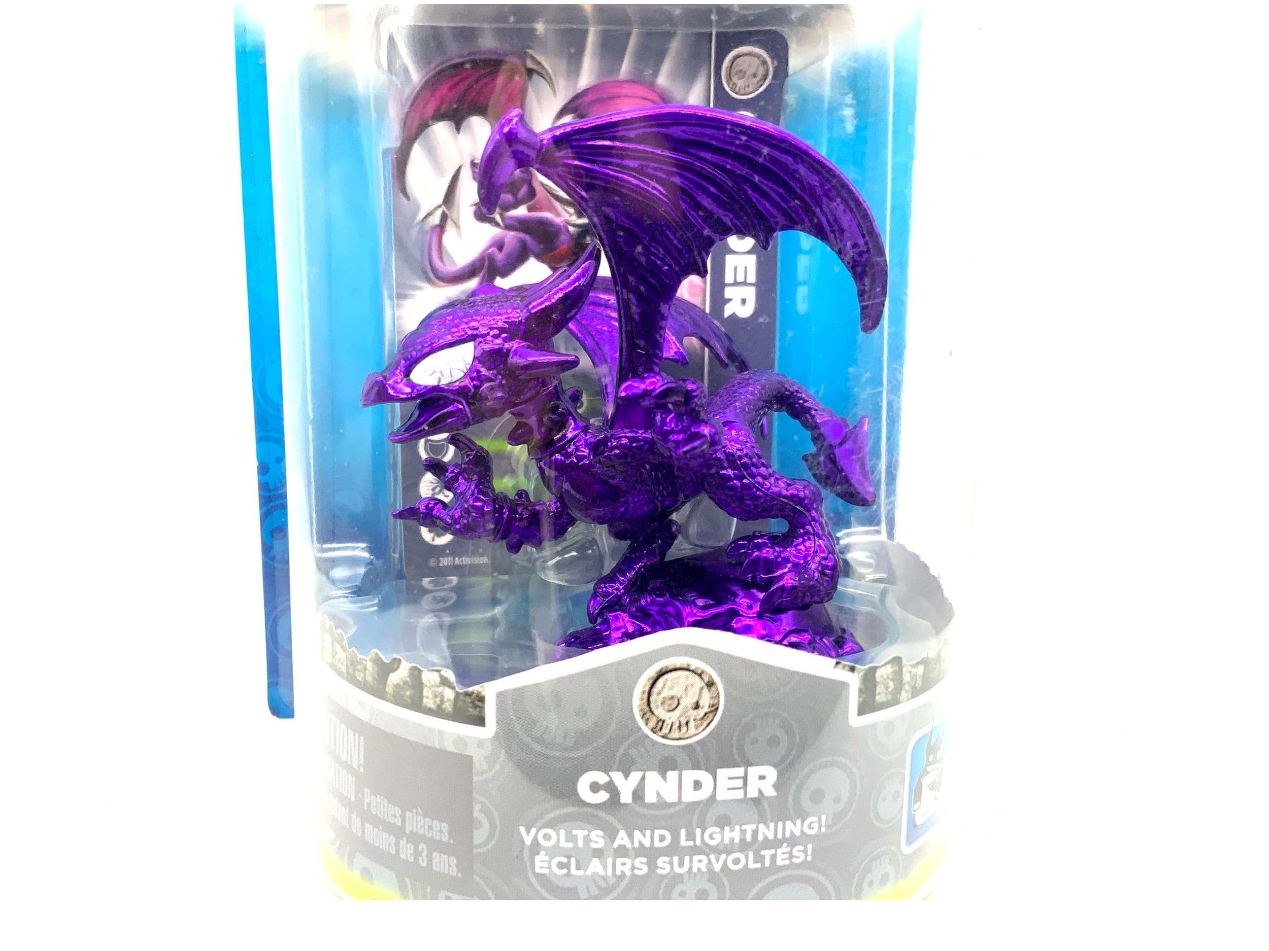 Skylanders Spyros Adventure Purple Metallic Cynder Toy Flair 2012 Edition in OVP