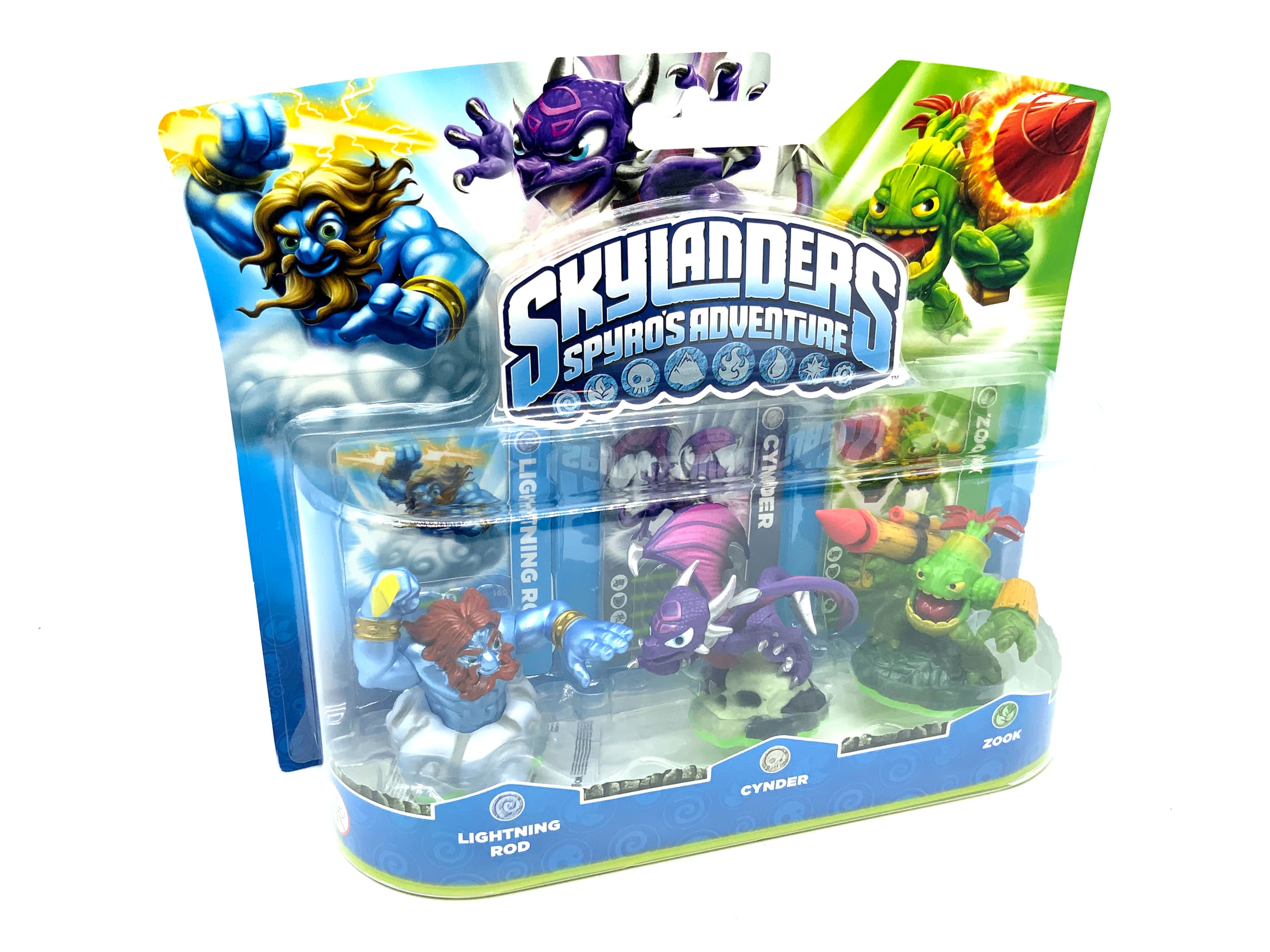 Skylanders Spyros Adventure Triple Pack Lightning Rod + Cynder + Zook in OVP