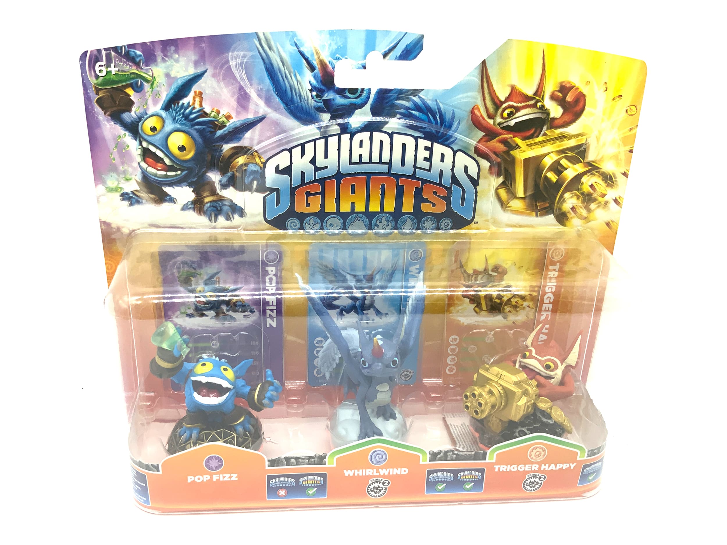Skylanders Giants Triple Pack Pop Fizz + Whirlwind + Trigger Happy in OVP