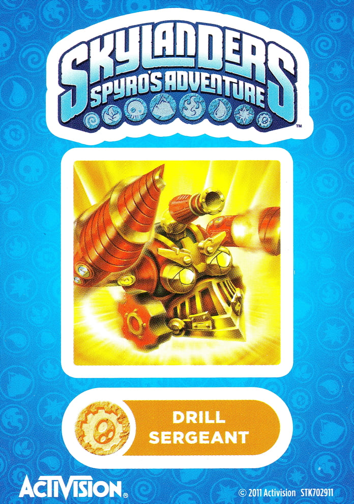 Skylanders Spyros Adventure Drill Sergeant Aufkleber