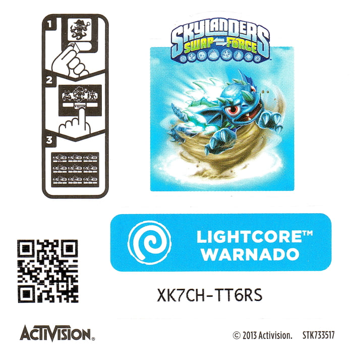 Skylanders Swap Force Lightcore Warnado Aufkleber