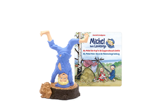 Figurines Tonie Michel de Lönneberga Quand Michel a mis sa tête dans le bol de soupe / Quand Michel a tiré la petite Ida sur le mât du drapeau (Nouvelle édition 2024) Figurine audio pour Toniebox