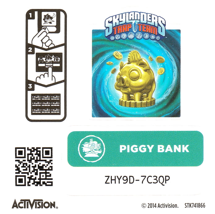Skylanders Trap Team Piggy Bank Aufkleber