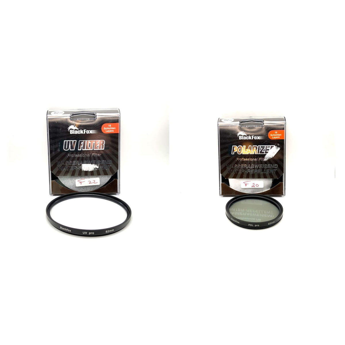 Blackfox Filter Auswahl Polfilter UV 62 82mm Objektivfilter Kamerafilter