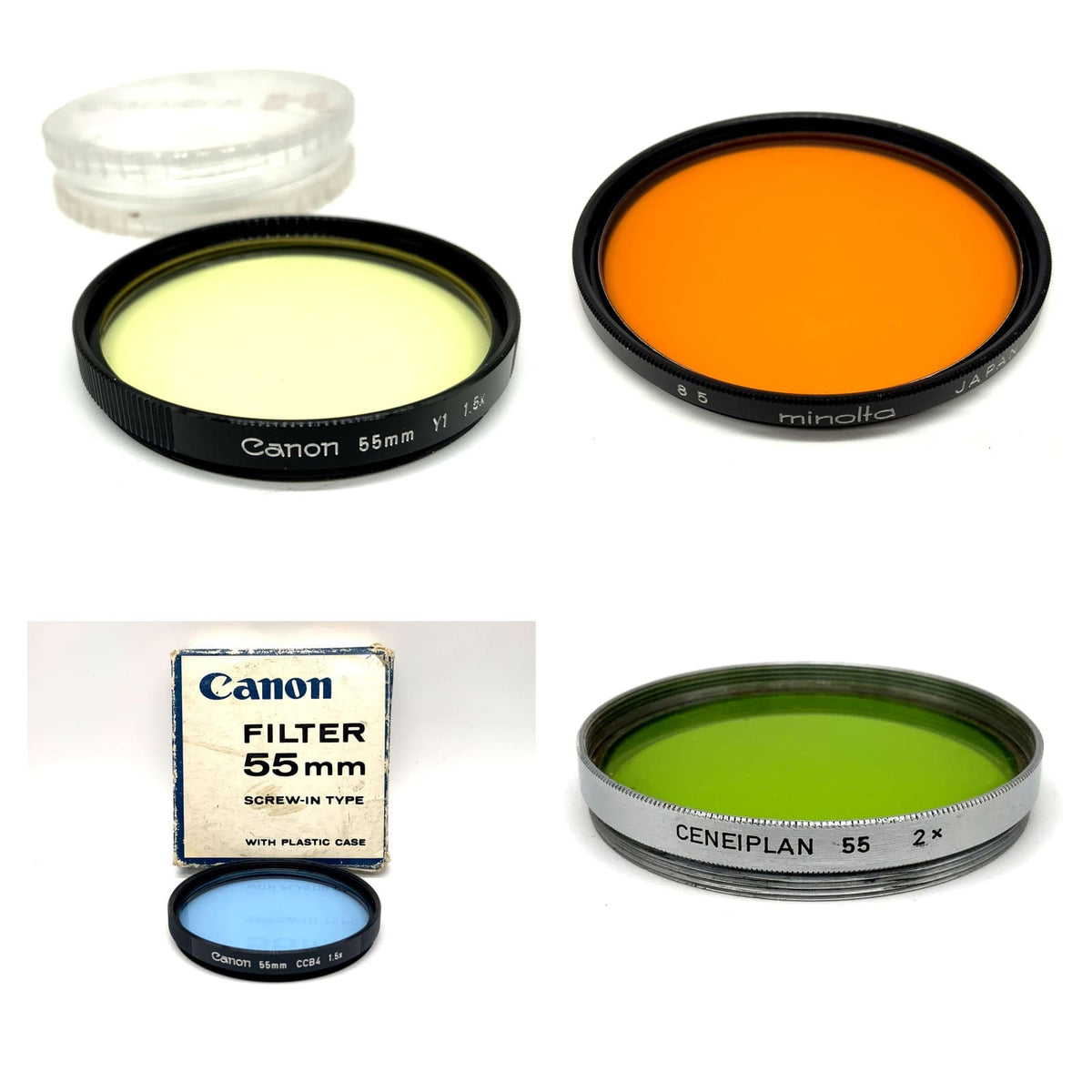 Farbfilter 55mm Auswahl Gelb Gelbgrün Grün Orange Blau Hoya Filter Schwarzweiß